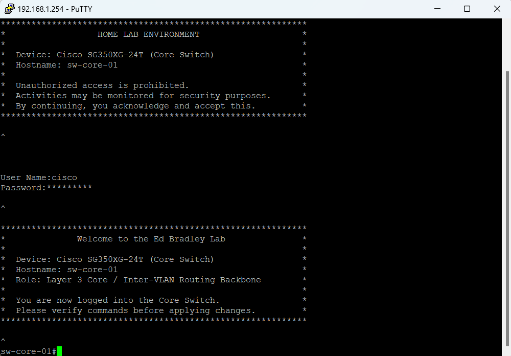 Building My Home Lab - Part 2:  Switch Fabric Configuration and VLAN Segmentation